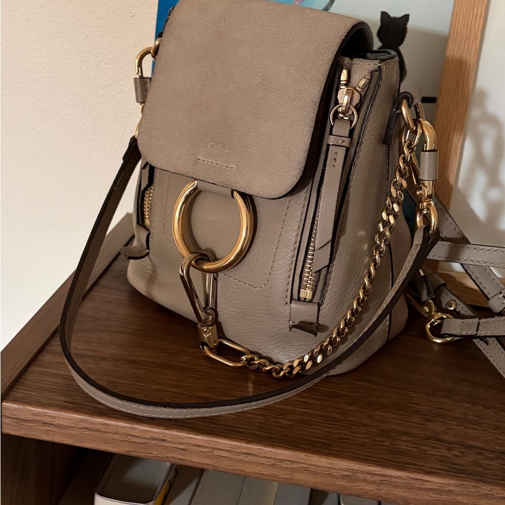 Chloe Mini Faye Backpack Motty Grey
